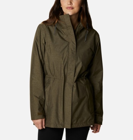 Columbia Norwalk Mountain Women's Rain Jacket Olive Green | 496-FINXRD