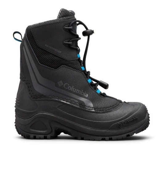 Columbia Omni-Heat Kids' Waterproof Boots Black Blue | 234-GUCFZP