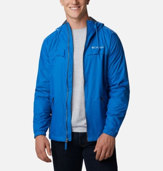 Columbia Oroville Creek Men's Rain Jacket Blue | 139-KJAPVH