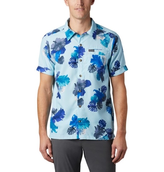 Columbia Outdoor Elements Men's Shirts Blue | 643-NKTJOH