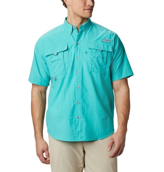 Columbia PFG Bahama II Men's Fishing Shirts Blue | 021-ADYCZT