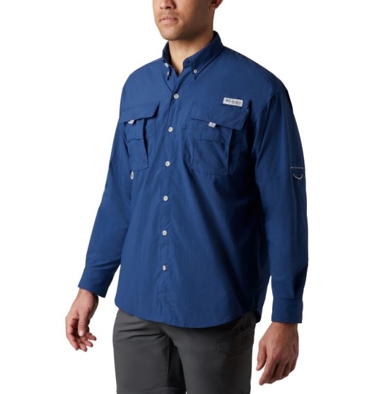 Columbia PFG Bahama II Men's Fishing Shirts Blue | 107-QZORJL