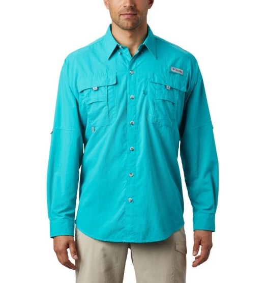 Columbia PFG Bahama II Men's Fishing Shirts Blue | 296-PEBHQD