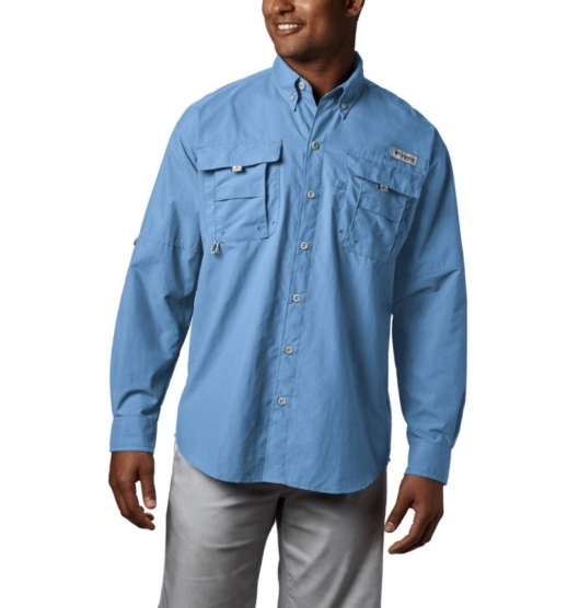 Columbia PFG Bahama II Men's Fishing Shirts Blue | 305-IZNEDA