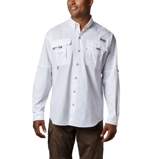 Columbia PFG Bahama II Men's Fishing Shirts White | 592-BOMQYT