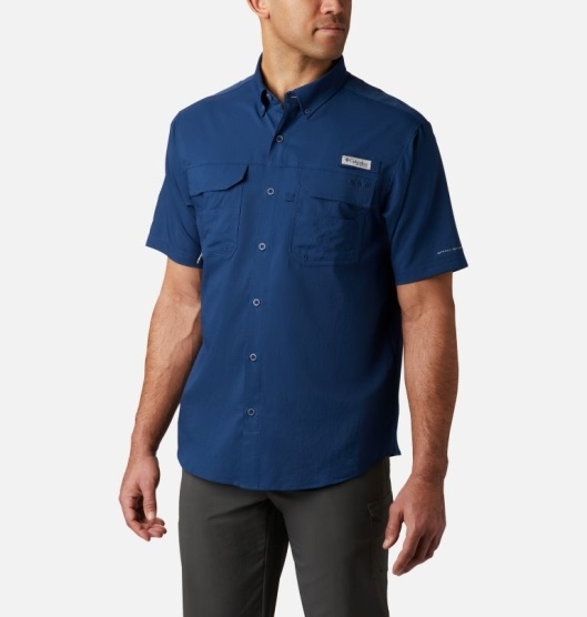 Columbia PFG Blood and Guts III Men's Shirts Blue | 107-CSUDEV