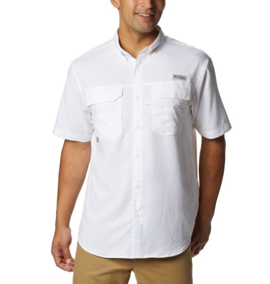 Columbia PFG Blood and Guts III Men's Shirts White | 803-GYEFTQ