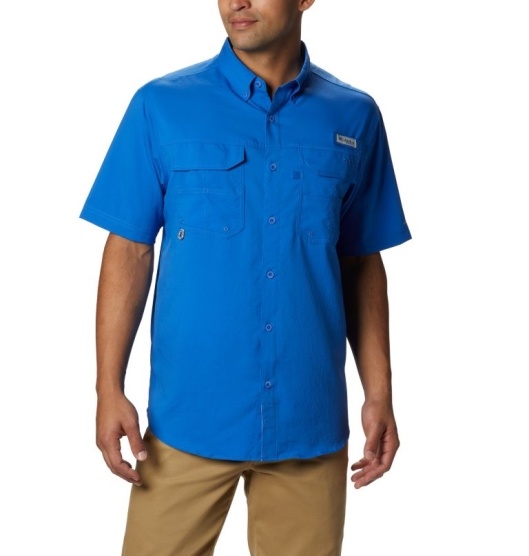 Columbia PFG Blood and Guts III Men's Shirts Blue | 967-EDGVKZ