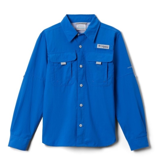 Columbia PFG Bonehead Kids' Shirts Blue | 254-YODSJL