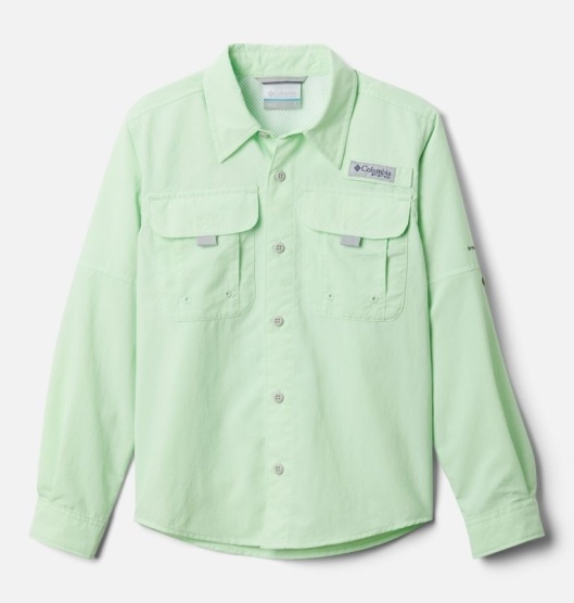 Columbia PFG Bonehead Kids' Shirts Green | 470-TOQDGJ