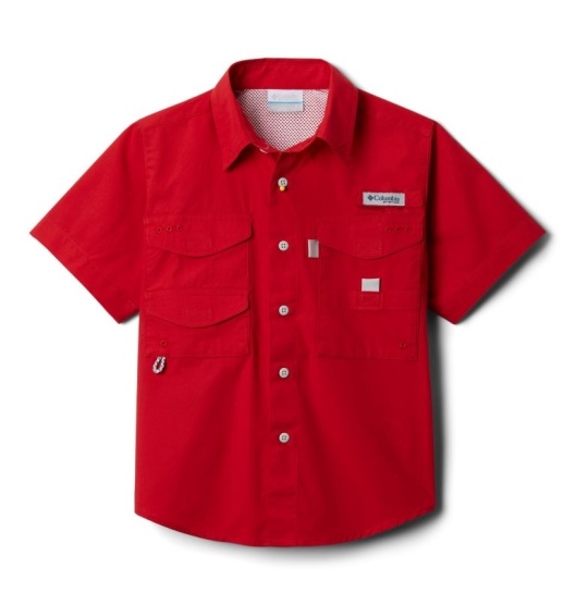 Columbia PFG Bonehead Kids' Shirts Red | 046-HSEQJG