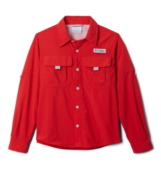 Columbia PFG Bonehead Kids' Shirts Red | 284-CTPYDU