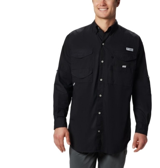 Columbia PFG Bonehead Men's Shirts Black | 579-NKYVRA