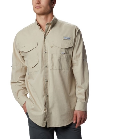 Columbia PFG Bonehead Men's Shirts Khaki | 063-AHPQFZ