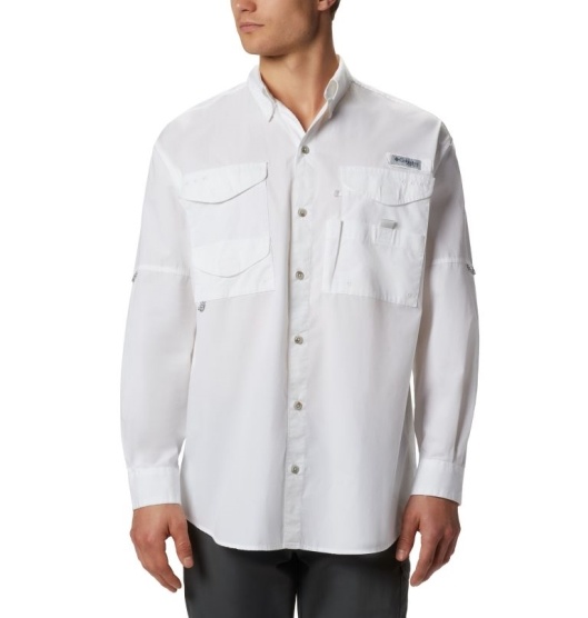 Columbia PFG Bonehead Men's Shirts White | 381-RUTQIZ