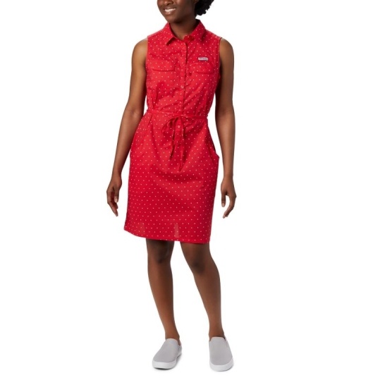 Columbia PFG Bonehead Women's Dresses Red | 074-YNSBXM