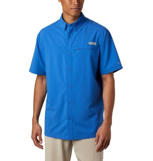 Columbia PFG Grander Marlin Men's Shirts Blue | 294-HRANMC