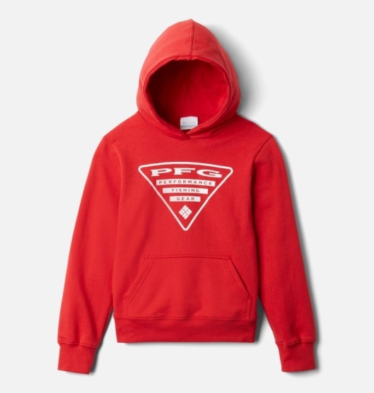 Columbia PFG Kids' Hoodies Red | 743-HPUOVQ