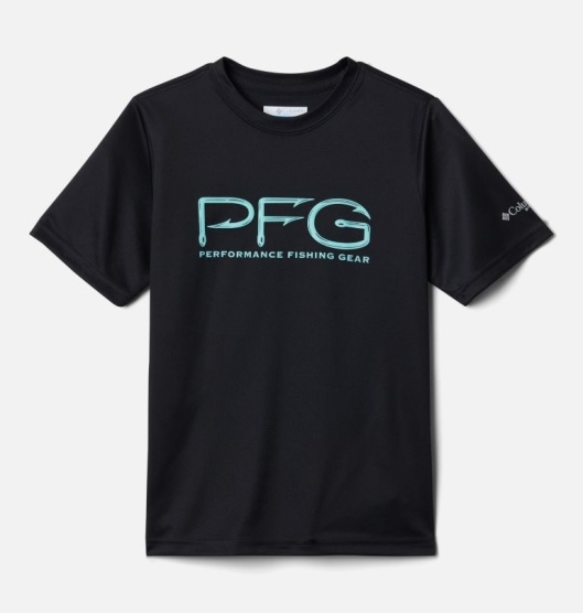 Columbia PFG Kids' Shirts Black | 032-JEXOPV