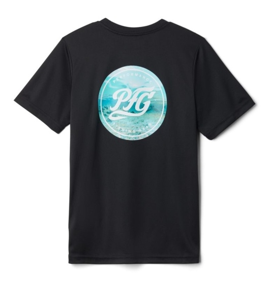 Columbia PFG Kids' Shirts Black | 391-MEDQCY