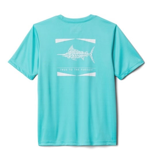 Columbia PFG Kids' Shirts Blue | 418-BPZFDV