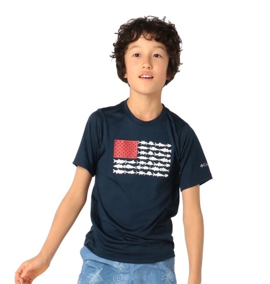 Columbia PFG Kids' Shirts Navy | 105-NXPAFV