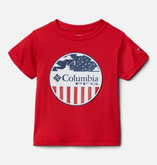 Columbia PFG Kids' Shirts Red | 493-OXZNIG