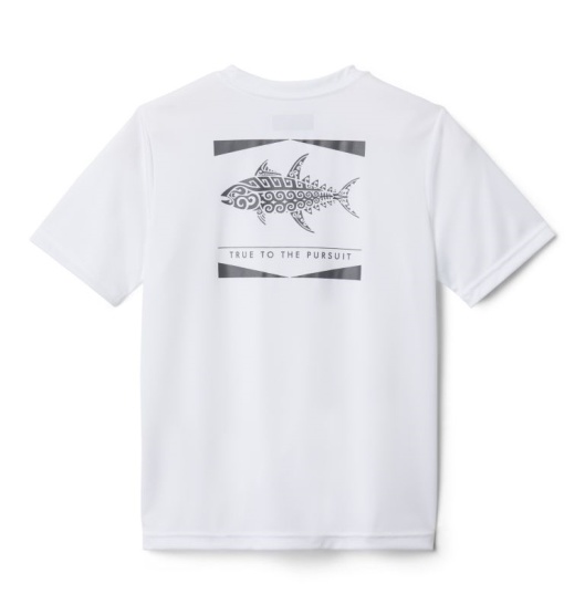 Columbia PFG Kids' Shirts White | 317-XYMCSQ