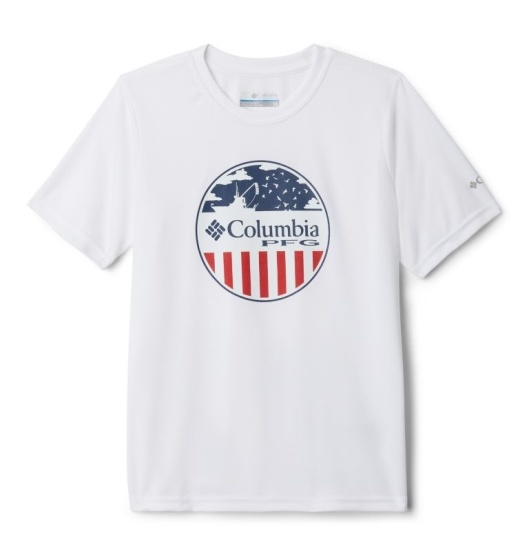 Columbia PFG Kids' Shirts White | 782-DANLZU