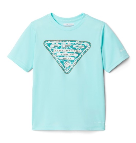 Columbia PFG Kids' T-Shirt Green | 261-HSZBNR