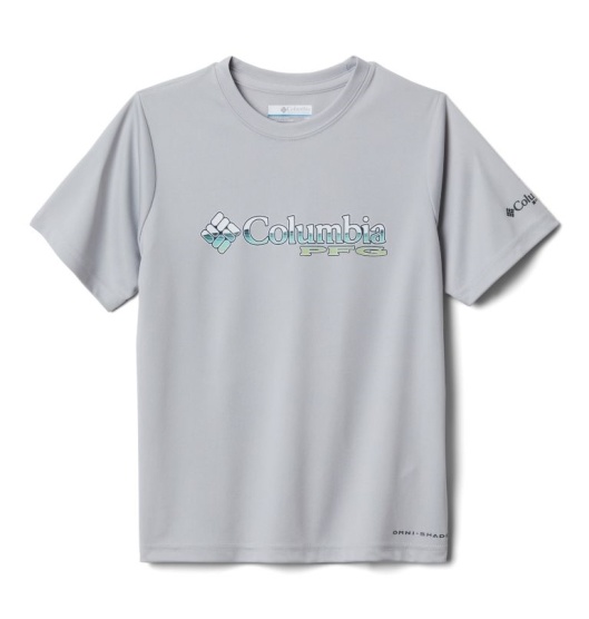 Columbia PFG Kids' T-Shirt Grey | 462-LJGCOI