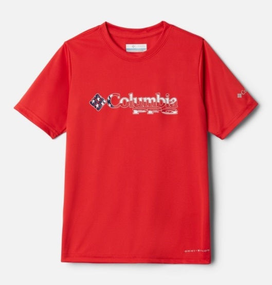 Columbia PFG Kids' T-Shirt Red | 932-TDMHBN