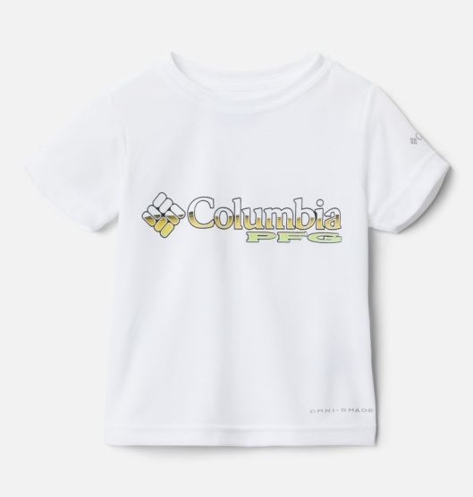 Columbia PFG Kids' T-Shirt White | 645-SEYACV