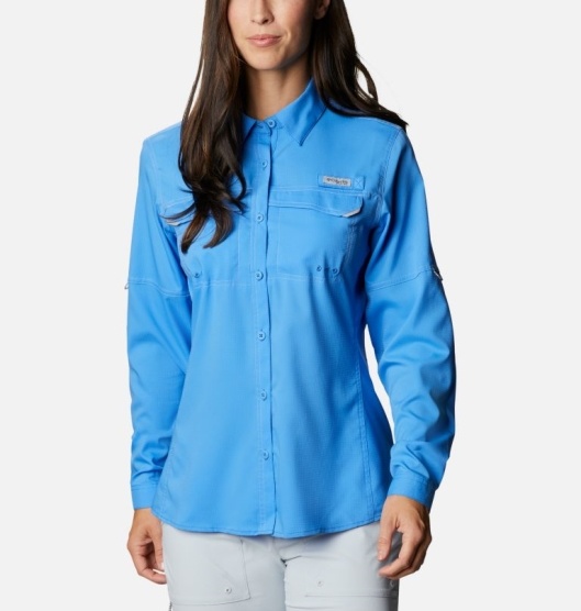 Columbia PFG Lo Drag Women's Shirts Blue | 287-CELAZI