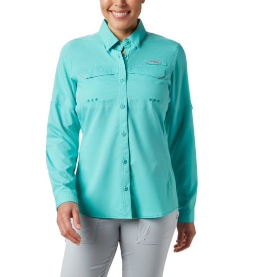 Columbia PFG Lo Drag Women's Shirts Blue | 871-SBWJMC