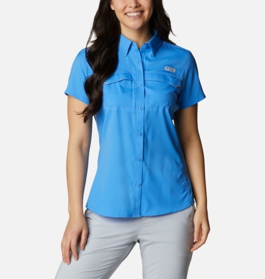 Columbia PFG Lo Drag Women's Shirts Blue | 915-KMNYXF