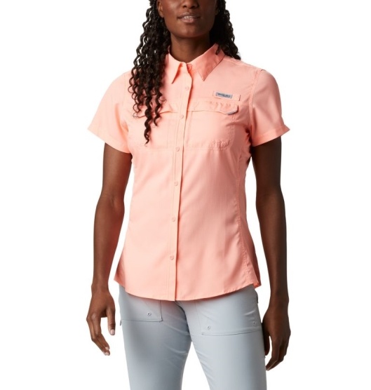 Columbia PFG Lo Drag Women's Shirts Pink | 518-FCOILQ