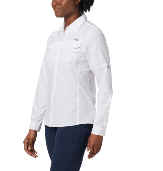 Columbia PFG Lo Drag Women's Shirts White | 843-GOVMHI