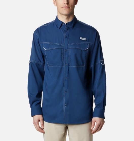 Columbia PFG Low Drag Offshore Men's Shirts Blue | 085-QGFWDT