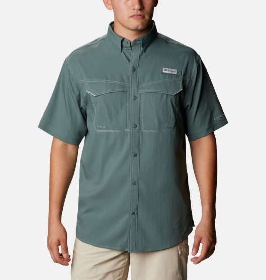 Columbia PFG Low Drag Offshore Men's Shirts Green | 125-ONULCA