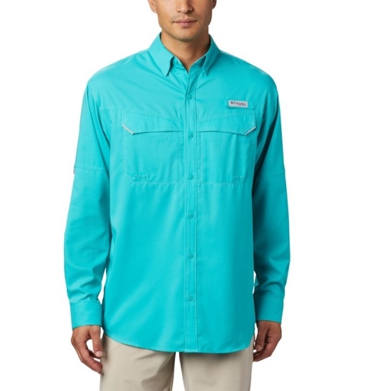 Columbia PFG Low Drag Offshore Men's Shirts Blue | 275-XMZEWQ