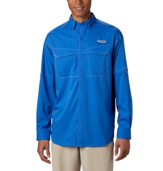 Columbia PFG Low Drag Offshore Men's Shirts Blue | 421-FLIPSG