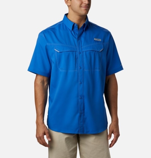 Columbia PFG Low Drag Offshore Men's Shirts Blue | 746-GVLNWY