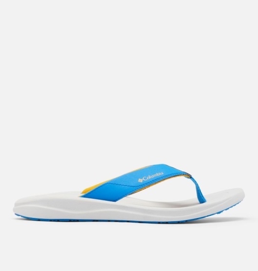 Columbia PFG Men's Flip Flops Blue Yellow | 804-NJESAT