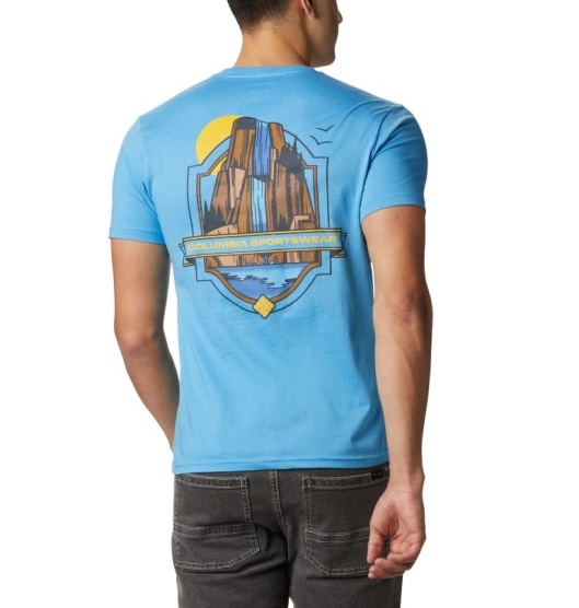 Columbia PFG Men's T-Shirt Blue | 105-BVPROQ