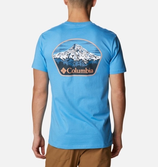 Columbia PFG Men's T-Shirt Blue | 502-BQYDNP