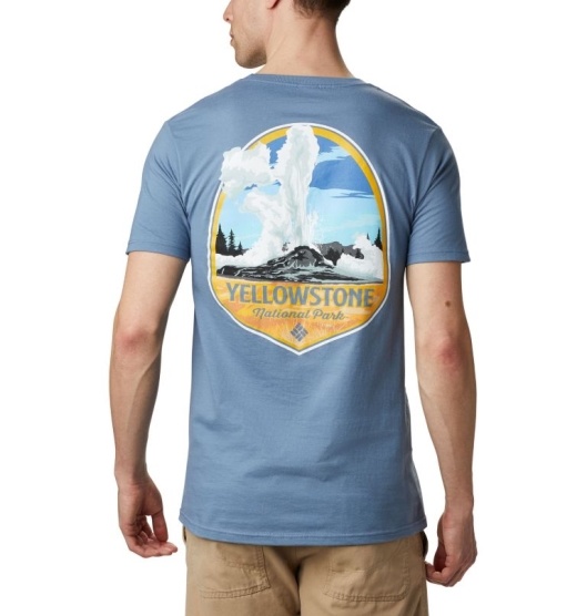 Columbia PFG Men's T-Shirt Blue | 710-TNLPSA