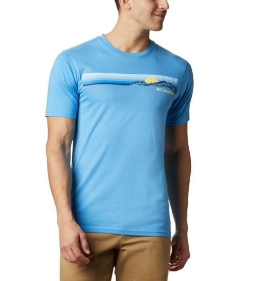 Columbia PFG Men's T-Shirt Blue | 975-VMKBFH