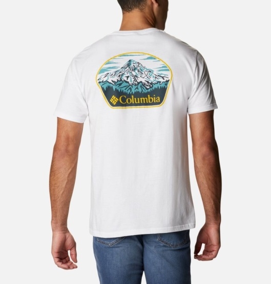 Columbia PFG Men's T-Shirt White | 129-YRMFAJ