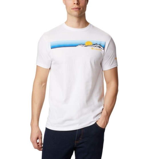 Columbia PFG Men's T-Shirt White | 517-ZDSOYM